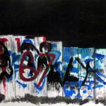 Bridge Graffiti by Dennis Millar in Gouache