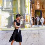 Madonna el la Piazzo Duomo by Phil Meara in Watercolor
