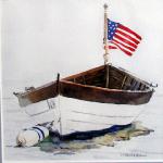 Red, White, And Blue Skies by Linda Werner in Watercolor
