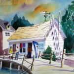 Kelly's Oyster Point, Watercolor, Raymond Haworth