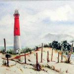 Barnegat Lighthouse, Watercolor, Linda Werner